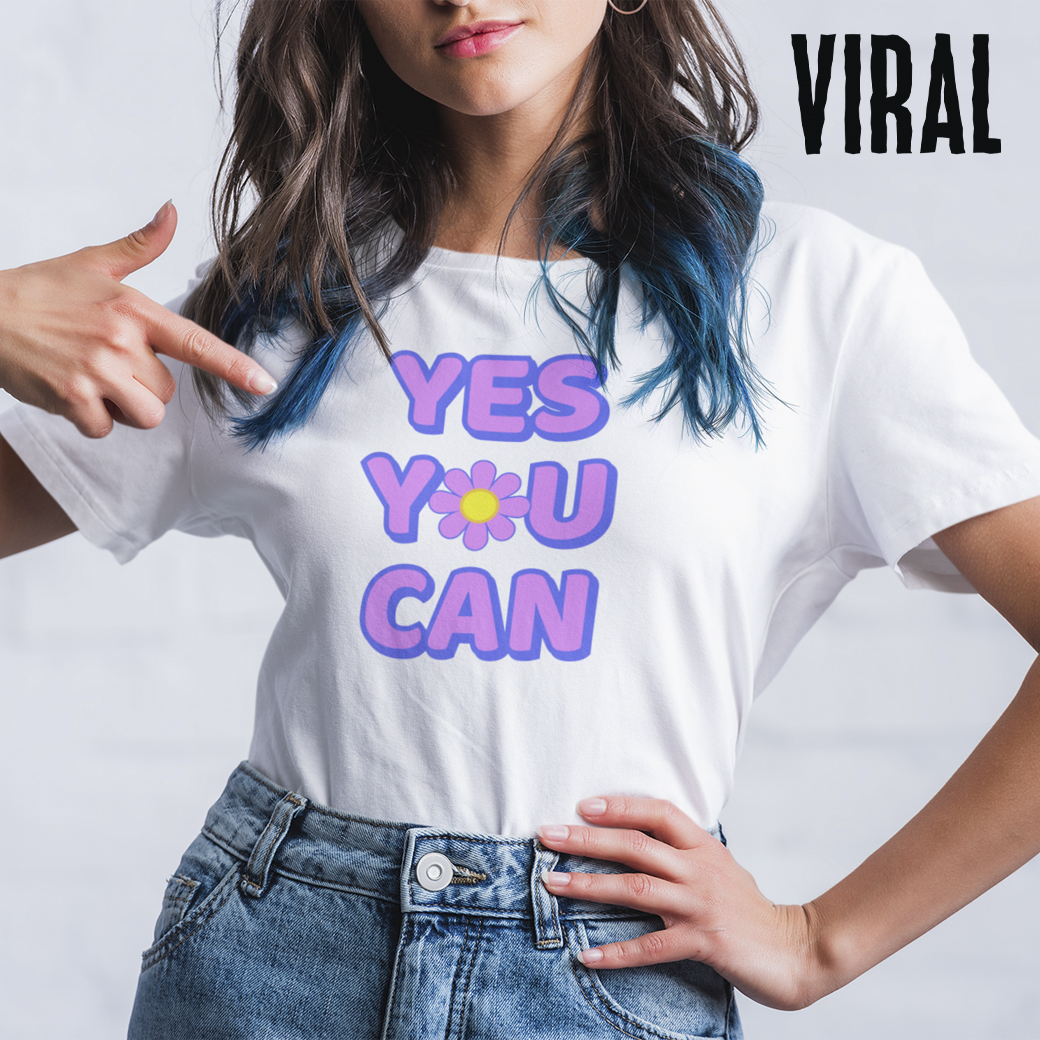 เสื้อยืด พิมพ์ลาย Yes You Can Y2K Collection รหัส CEA00774 #เสื้อ #เสื้อยืด #Viral
