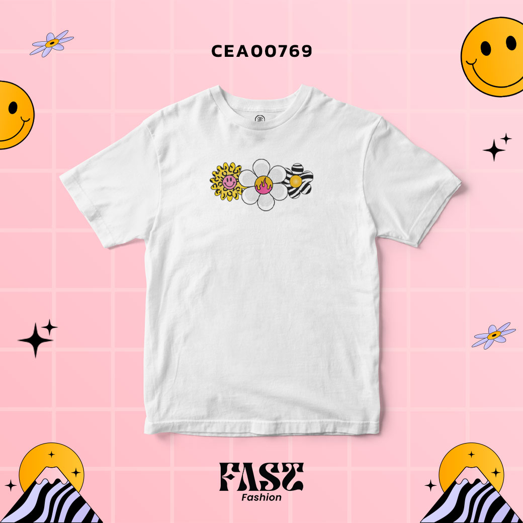 เสื้อยืด พิมพ์ลาย Flower Y2K Collection รหัส CEA00769 #เสื้อยืด #FastFashion