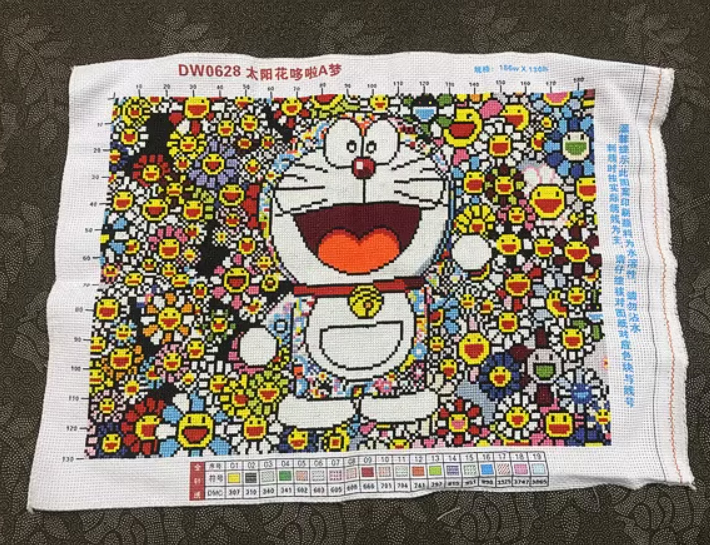doraemon-1031 *สินค้าหมด* ชุดปักครอสติช ลายโดราเอมอน (งานปักเต็มลาย ไม่มีเดินเส้น) ขนาด 53*41 ซม.ผ้าครอสติช 11CTพิมพ์ลายปักบนผ้า ไหมคอตตอน 19 สี ผังลาย เข็ม