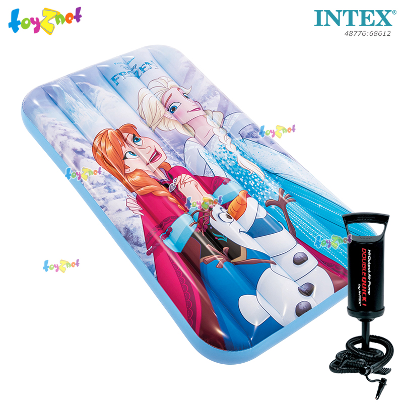 Intex Frozen Kids Airbed 88x1.57x18 cm. no.48776 + Double Quick I Air Pump