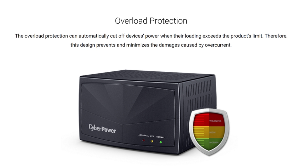 CYBERPOWER CL1500EVR : 1500VA / 1500W Voltage Regulator with Automatic Voltage Regulation (AVR) BY BILLIONAIRE SECURETECH CL1500EVR