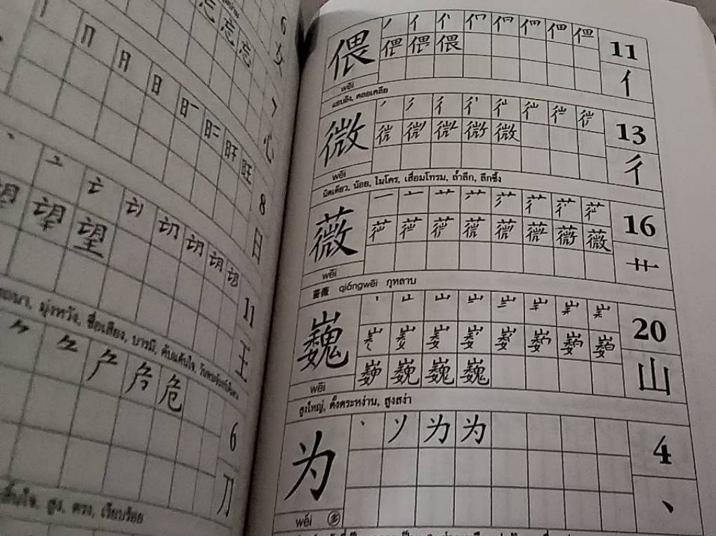 3,500 คำ ลำดับขีดอักษรจีน