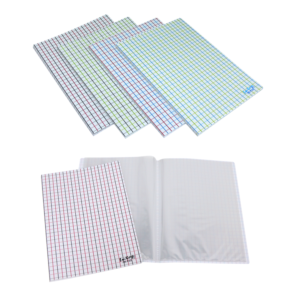 Display Books A4 20 Pockets with Printed Covers Line Pattern
