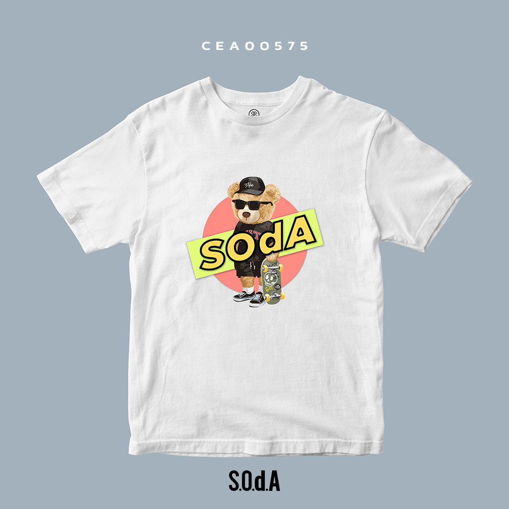 เสื้อยืด พิมพ์ลาย S.O.d.A Bear skate รหัส CEA00575 #เสื้อยืด #SOdA