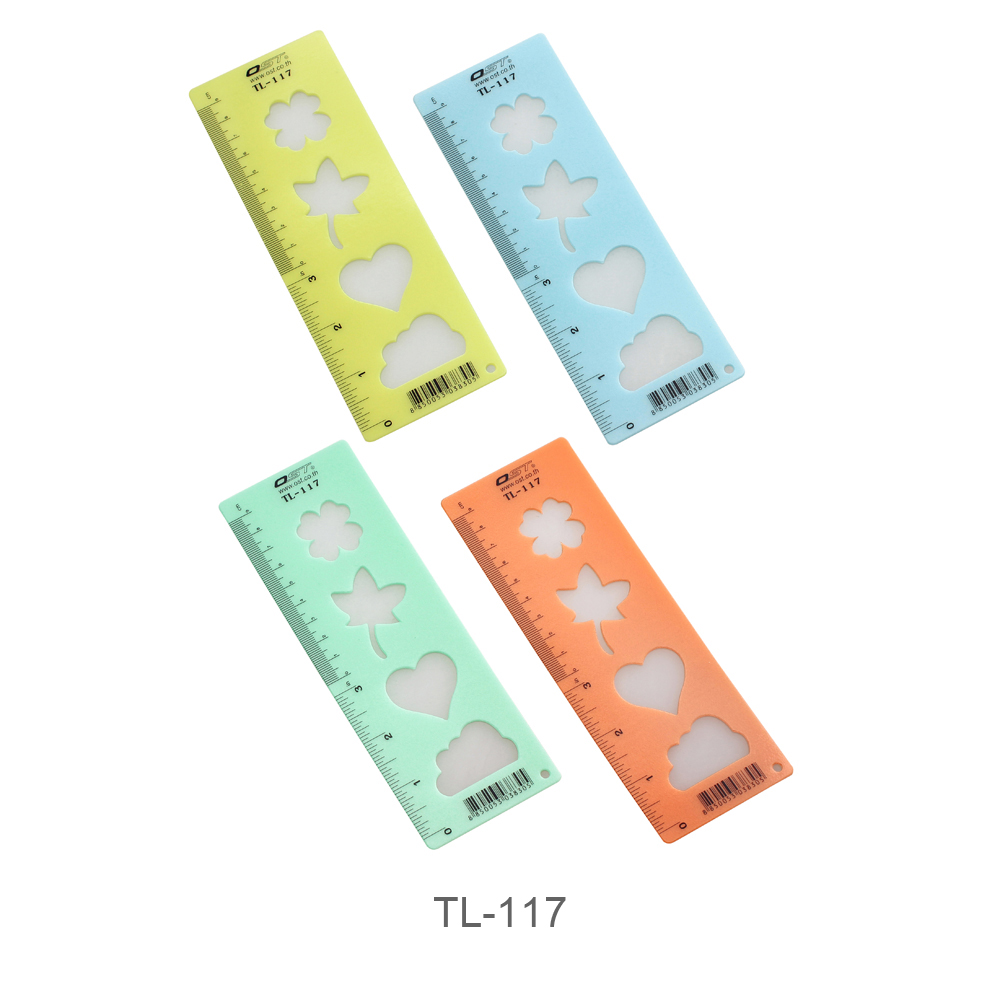 ไม้บรรทัดเทมเพลต 6.8x19ซม. ไอคอน TL-117