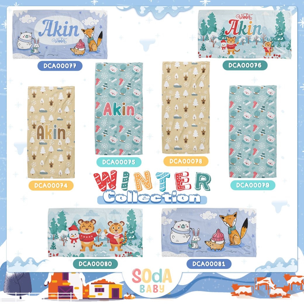 ผ้าเช็ดตัวเด็ก ลาย Winter รหัส DCA00079 ⛄️❄️#Winter #SOdAbaby