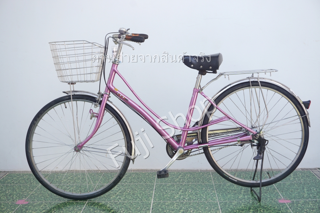 จักรยานแม่บ้านญี่ปุ่น - ล้อ 26 นิ้ว - มีเกียร์ - สีชมพู [จักรยานมือสอง]
