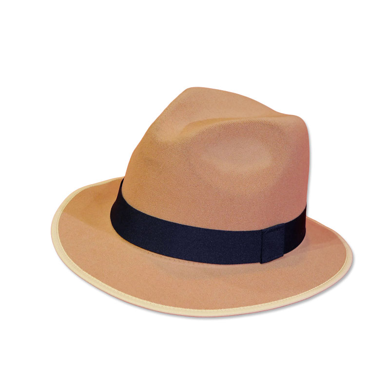 หมวกปานามา Fedora (สีเบจ -ไม่มีโบว์) ปีกกว้าง 2" by Season Tales