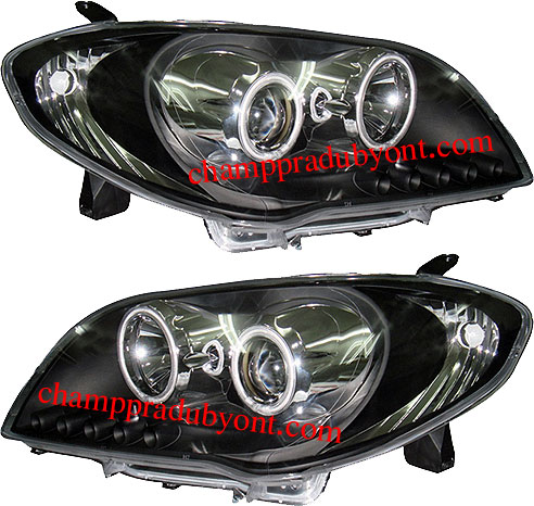 ไฟหน้าโปรเจคเตอร์ TOYOTA VIOS 06 ดำ วงแหวน