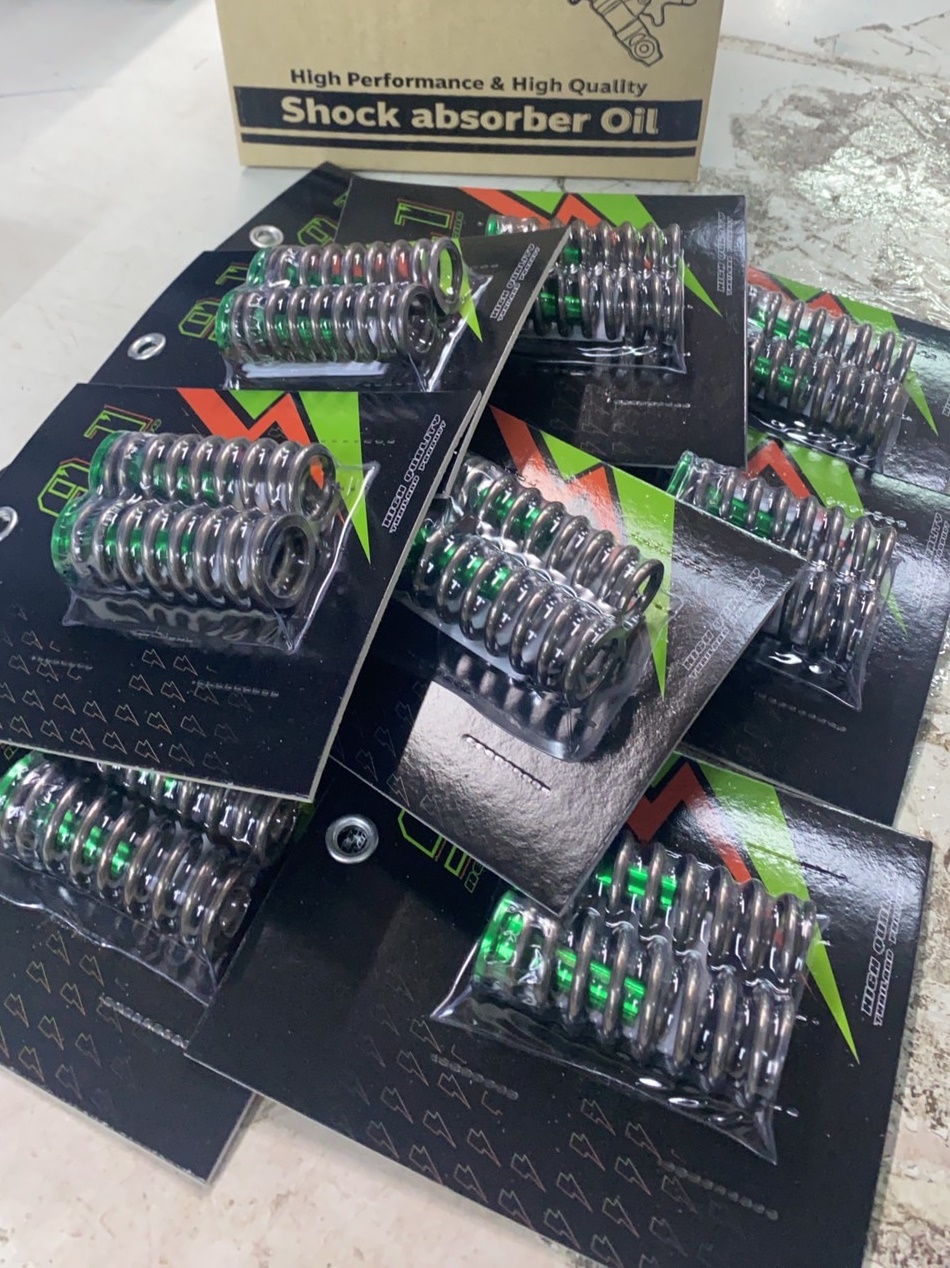 ชุด Kit สปริงโหลดหน้า+วาล์ 9.1 REAL RACING FORZA 300-350 มีขนาน 1นิ้ว 1.5 นิ้ว 2นิ้ว นุ่มหนึบ ไม่กระแทก ไม่ยันบังโคลนหน้า ราคาเป็นชุด น้ำมันซื้อเพิ่ม มีคู่มือในชุด ติดตั้งตามได้เลย