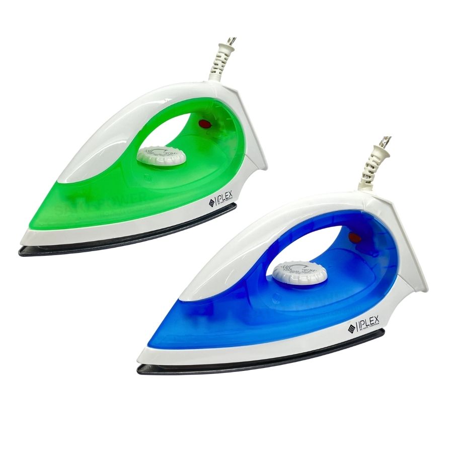 IPLEX เตารีดแห้งไฟฟ้า IRON รุ่น DR-101 | สีเขียว สีฟ้า | กำลังไฟ 1000W เคลือบเทฟลอน