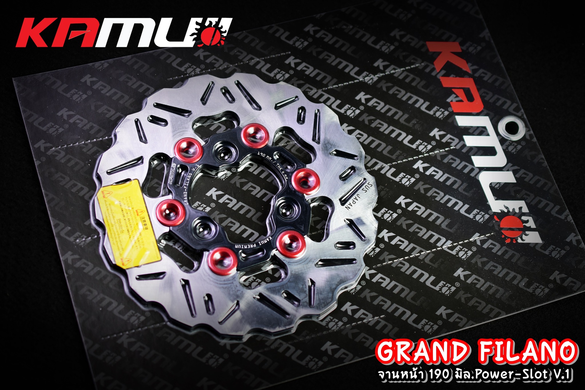 จานดิสก์ GrandFilano สแตนเลสใบจาน ญี่ปุ่น 100% จานหน้าขนาดเดิม 190 มิล. Power-Slot V.1