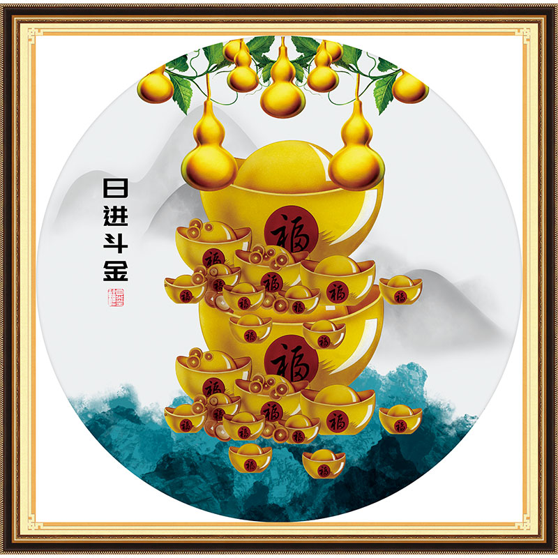 fruit-1027 *สินค้าหมด* ชุดปักครอสติช ลายน้ำเต้าทองกับทองคำ (ปักเต็มผืนผ้า ผ้า11CTพิมพ์ลาย ปัก 3 เส้นเล็ก) ขนาด 50*50 ซม.ผ้าครอสติช 11CTพิมพ์ลายปักบนผ้า ไหมคอตตอน 26 สี ผังลาย เข็ม