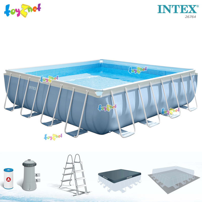 Intex Square Prism Frame Pool 4.27x4.27x1.07 m w/Cartridge Filter Pump no.26764