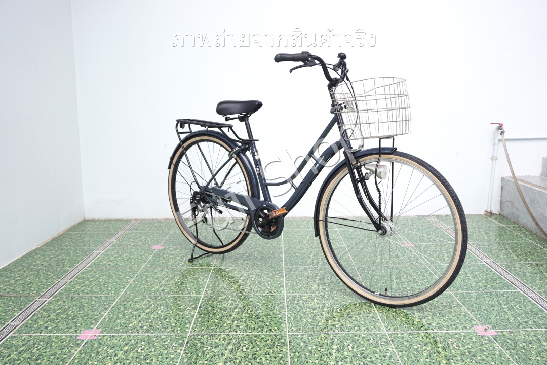 จักรยานแม่บ้านญี่ปุ่น - ล้อ 27 นิ้ว - เกียร์ 6 สปีด - ไฟหน้าอัตโนมัติ - สีน้ำเงิน [จักรยานมือสอง]