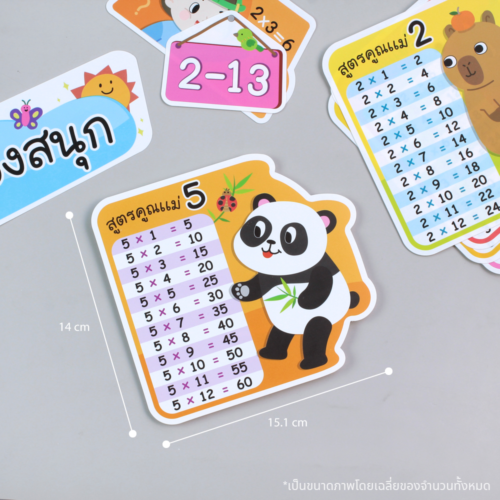 ขนาดจัดบอร์ด สูตรคูณท่องสนุก แม่ 2-13 15 ชิ้น ET-785
