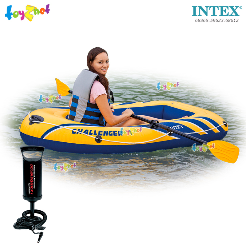 Intex Challenger 1 Boat no.68365 + Oars & DQI Air Pump