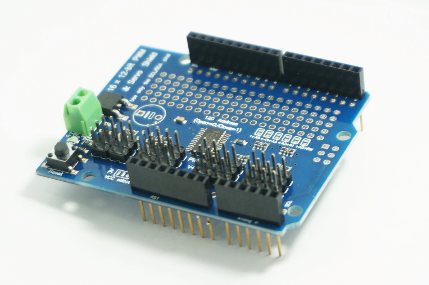 16 Channel 12-bit PWM Servo Driver (PCA9685) UNO shield