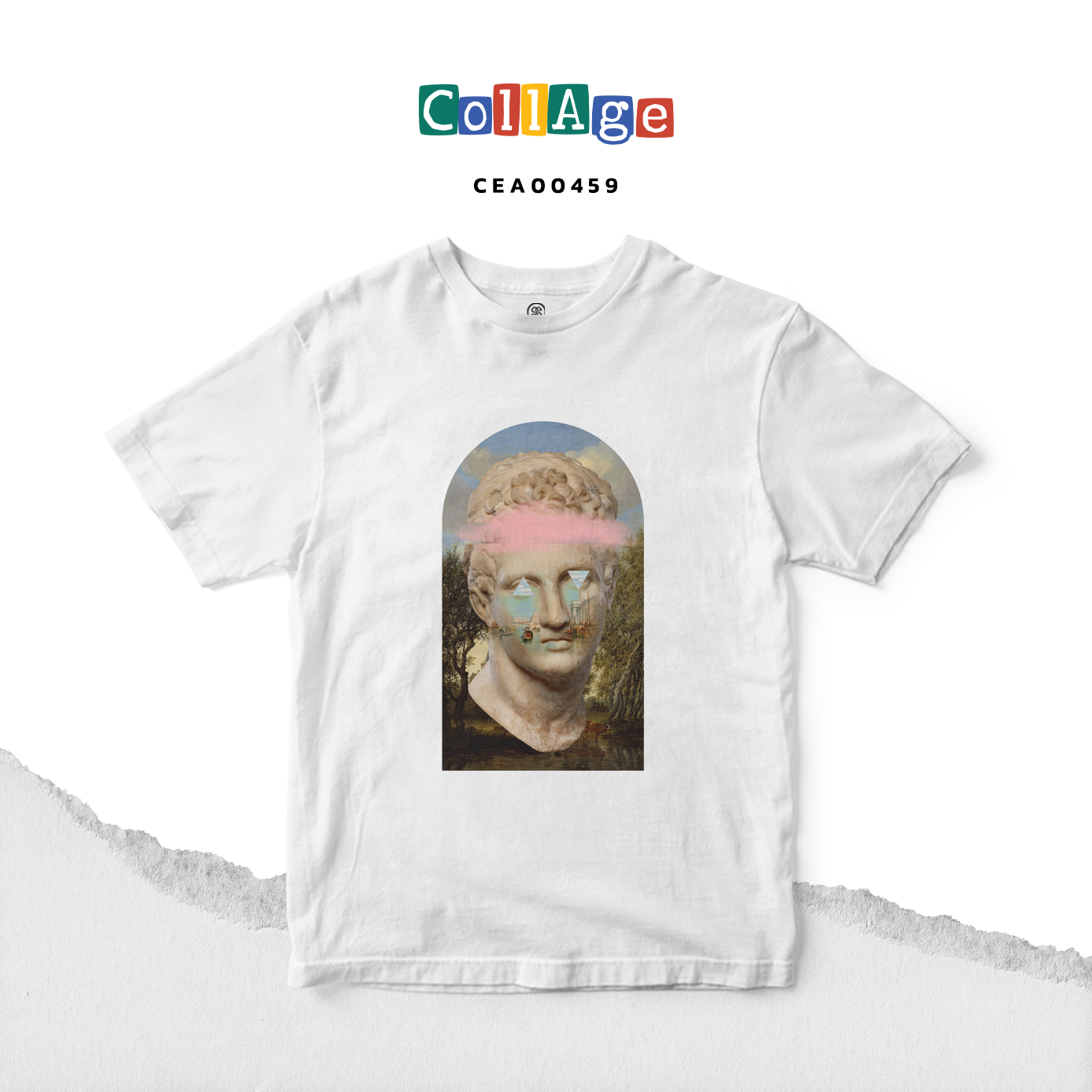 เสื้อยืด พิมพ์ลาย T-SHIRT Collage Max II CEA00459 สีขาว #เสื้อยืด #Collage #SHOPTER