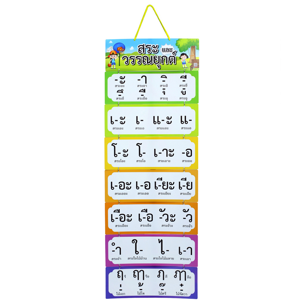 Hanging Display Flashcards Thai Vowels and Tone Marks ET-624