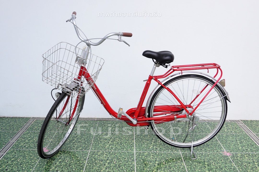 จักรยานแม่บ้านญี่ปุ่น - ล้อ 26 นิ้ว - ไม่มีเกียร์ - สีแดง [จักรยานมือสอง]