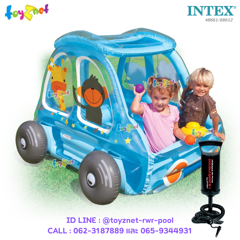 Intex Animal Car Play Center 1.42x1.35x0.99 m. no 48661 + Double Quick I Air Pump