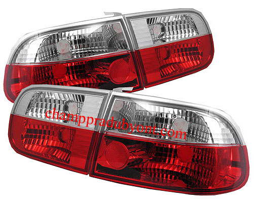 ไฟท้าย HONDA CIVIC 92-95 4D ขาวแดงเพชร