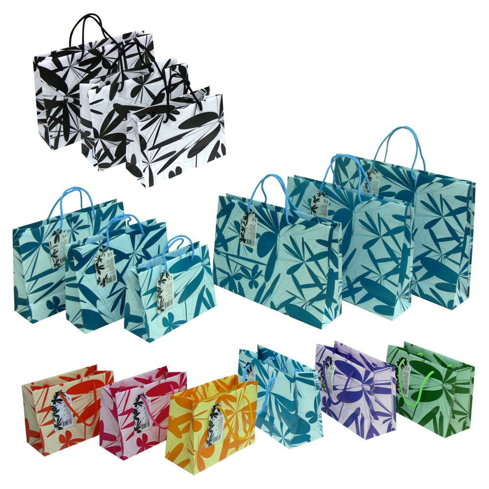 Horizontal Shopping Bag with rope handle Spiral Printed Pattern