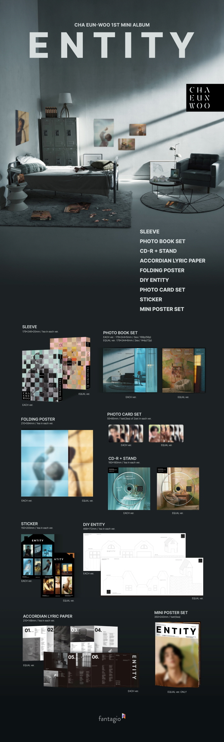 [PRE-ORDER] CHA EUN WOO - 1st Mini Album "ENTITY"