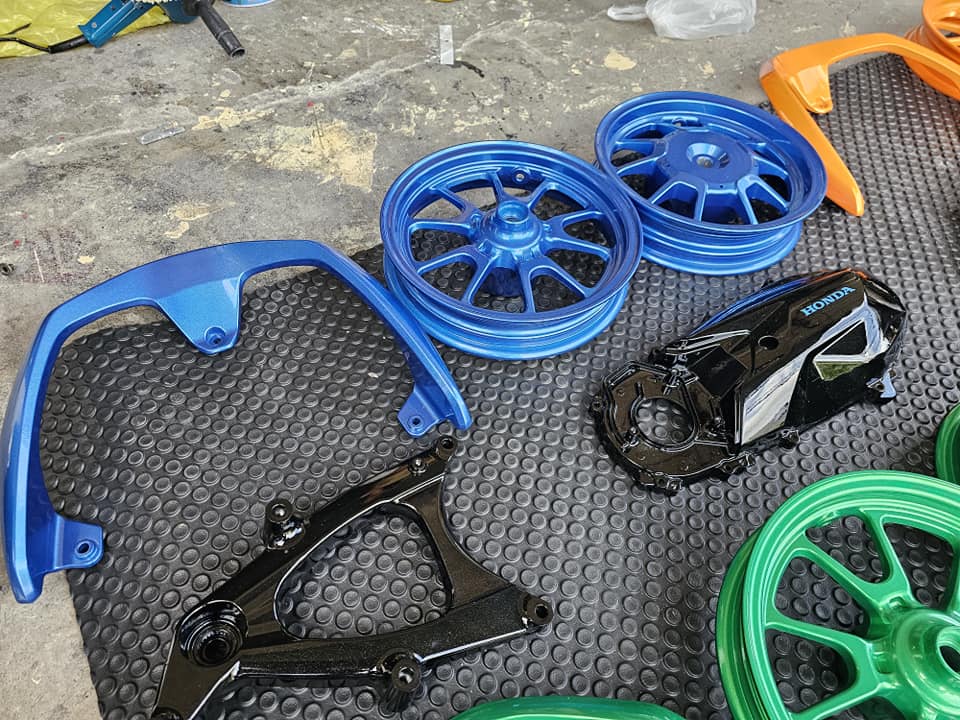 ล้อ-จับหลัง-แคร้-สวิงอาร์ม ทำสี พร้อมสับ Honda Giorno+