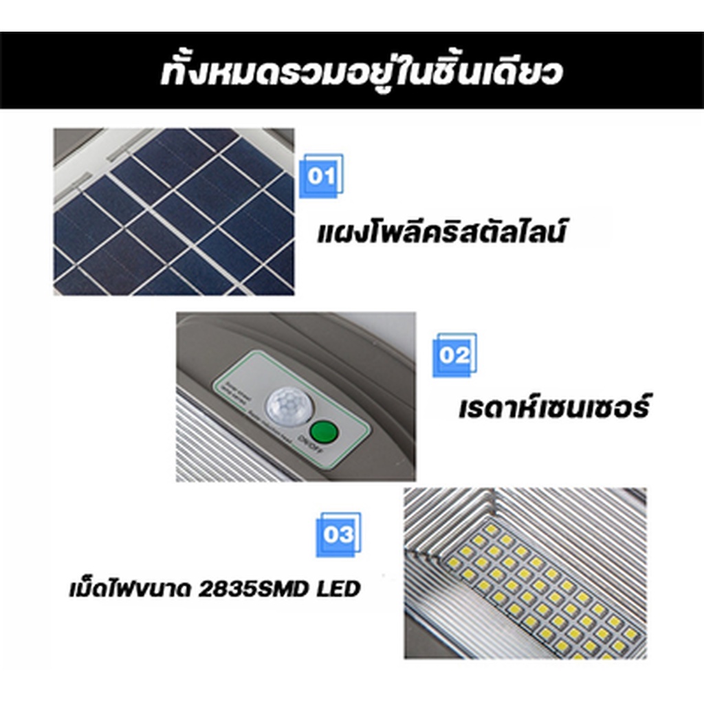 โคมไฟถนนโซล่าเซลล์ (Solar Street Light), 40วัตต์ / LMK-ST5730-40W Solar Street Sensor Light โคมไฟถนน โคมไฟโซล่าเซลล์ ... LMK-ST5730