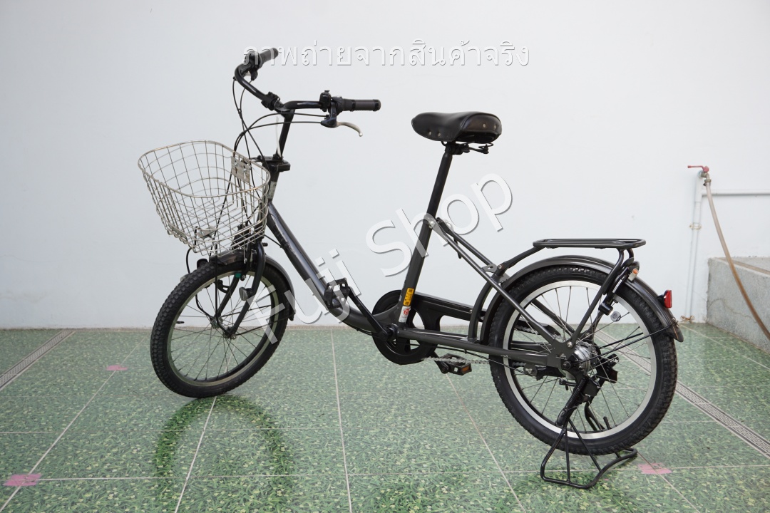 จักรยานแม่บ้าน Cargo ญี่ปุ่น - ล้อ 20x2.125 - เกียร์ดุม 3 สปีด - ไฟหน้าอัตโนมัติ - Bridgestone Bikke 2 - สีเทา [จักรยานมือสอง]