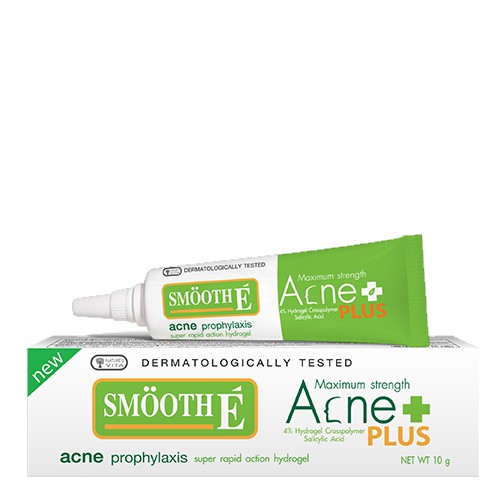 PLUS เขียว-ขาว✔SMOOTH E ACNE HYDROGEL PLUS GEL 10 g.( สมูทอี แต้มสิว )