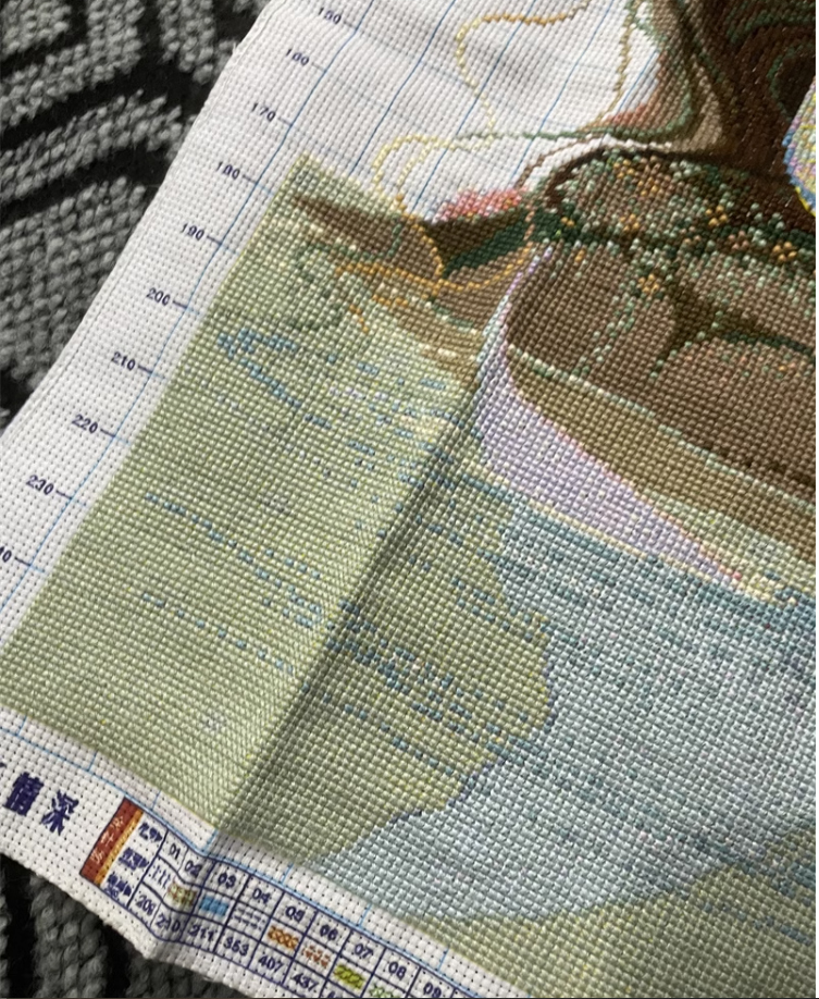 lady-1111 *สินค้าหมด* ชุดปักครอสติช ลายคุณแม่นางเงือก (ผ้า11CTพิมพ์ลาย ปักครั้งละ 3 เส้นเล็ก) ขนาด 50*65 ซม. ผ้าครอสติช 11CTพิมพ์ลายปักบนผ้า ไหมคอตตอน 34 สี ผังลาย เข็ม