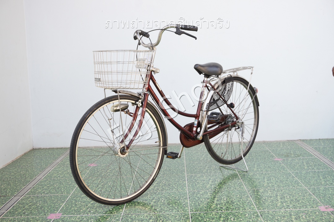 จักรยานแม่บ้านญี่ปุ่น - ล้อ 27 นิ้ว - ไม่มีเกียร์ - ไฟหน้าอัตโนมัติ - Miyata - สีแดง [จักรยานมือสอง]