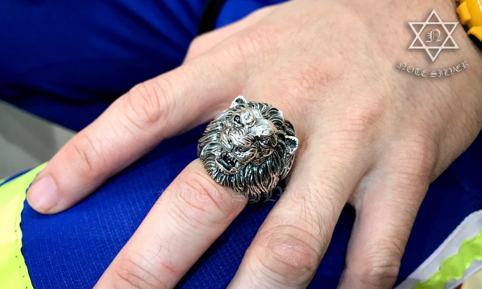 แหวนหัวสิงโต เงินแท้ Sterling Silver 925 NSRG2262