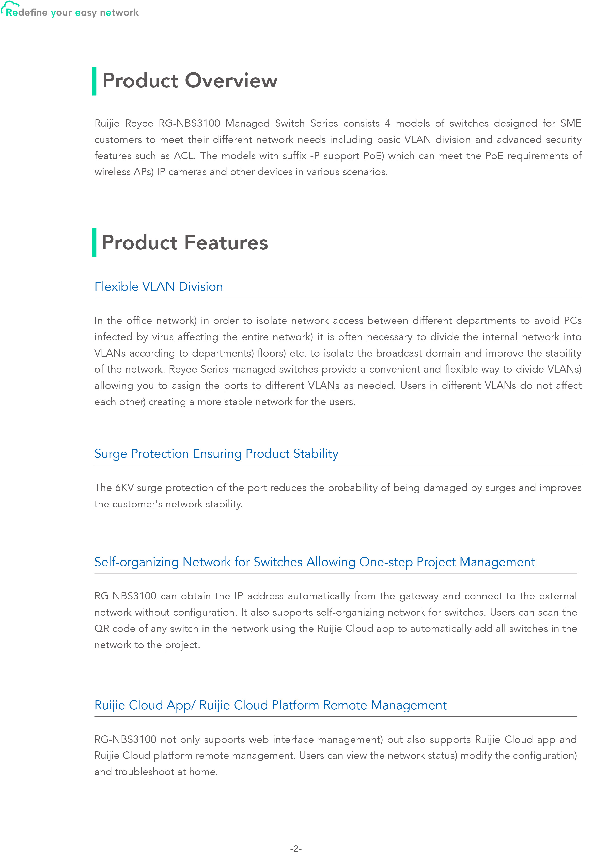 RUIJIE RG-NBS3100-24GT4SFP-P L2 Cloud Managed POE Switch, 24 Port Gigabit POE+, 4 Port SFP, 370W BY BILLIONAIRE SECURETECH RG-NBS3100-24GT4SFP-P
