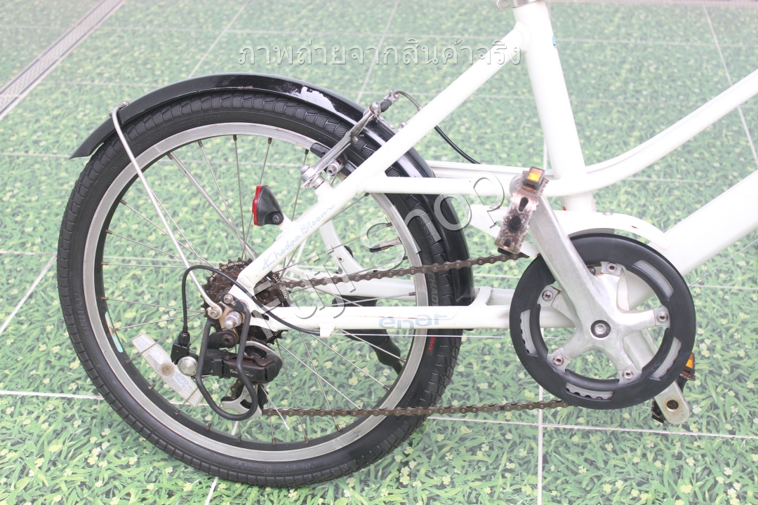 จักรยานญี่ปุ่น - ล้อ 20 นิ้ว - มีเกียร์ - อลูมิเนียม - Khodaa Bloom - สีขาว [จักรยานมือสอง]