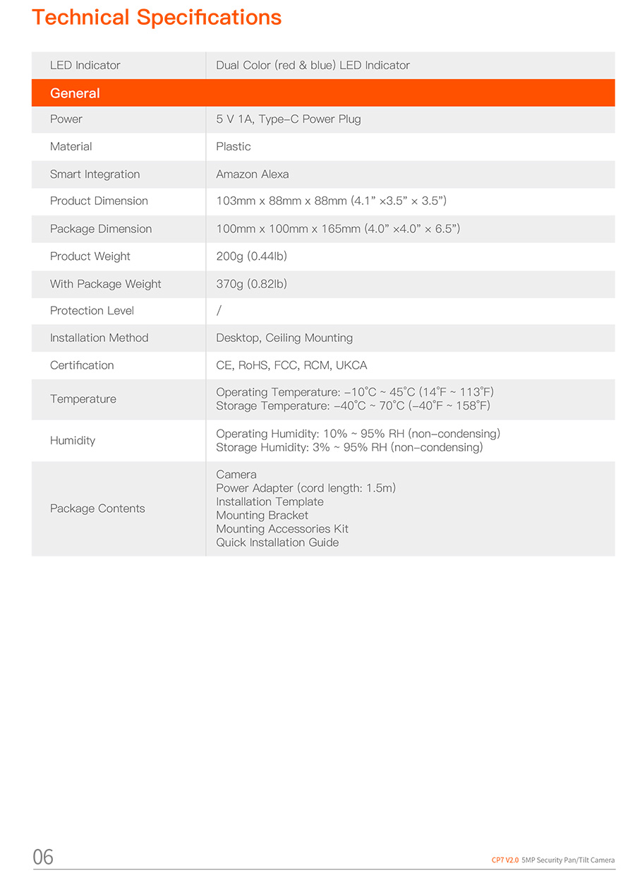 TENDA CP7 V2.0 5MP Security Pan/Tilt Camera, IR, Wi-Fi 6, human detection, cry detection BY BILLIONAIRE SECURETECH CP7