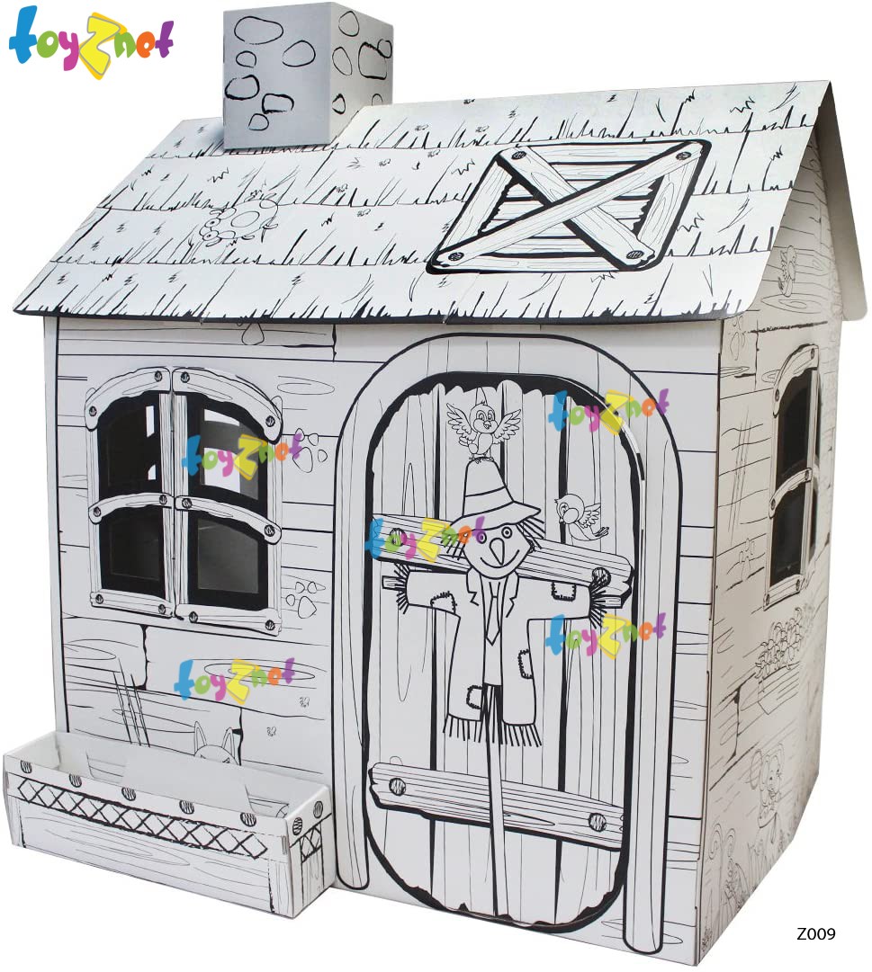 Toyznet ส่งฟรี บ้านกระท่อม กระดาษแข็ง (ใหญ่) ระบายสี เสริมทักษะ รุ่น Z009