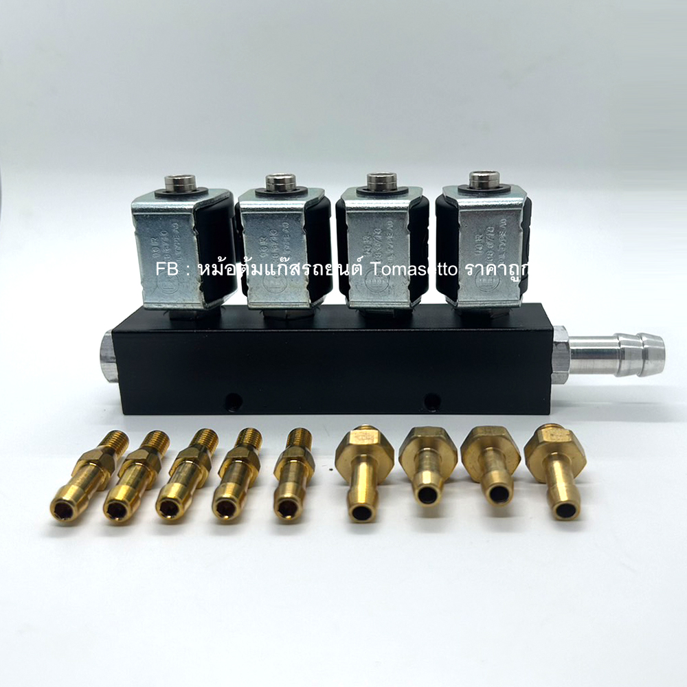 รางหัวฉีด Rail 4 สูบ (สีดำ) 3 โอห์ม