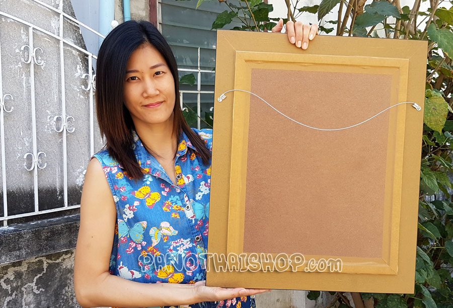 Graphic Anodized พระโกศทองใหญ่ บนแผ่นอลูมิเนียม พร้อมกรอบไม้จากนอกอย่างดีที่สุด.