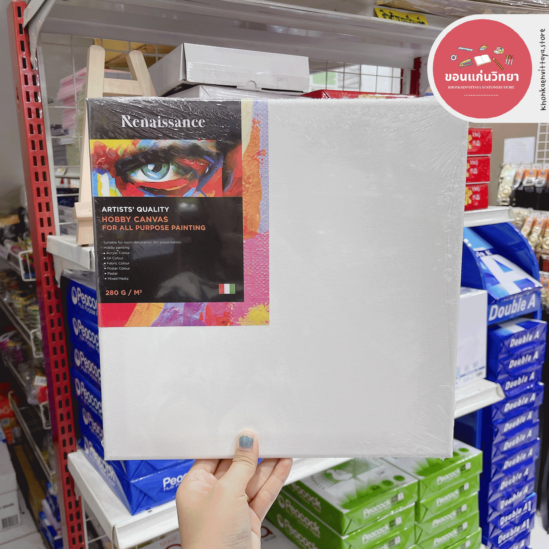 เฟรมผ้าใบ เฟรมวาดรูป Canvas เรนาซองซ์ Renaissance ขนาด 30x30ซม. หนา 280 แกรม จำนวน 1 อัน