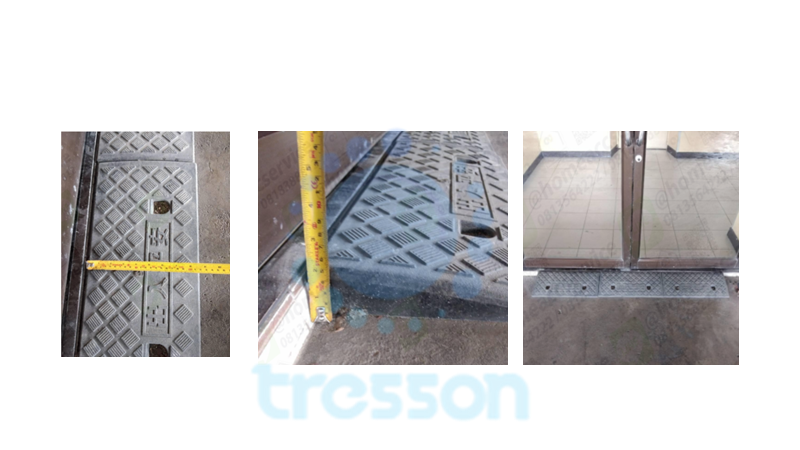 ทางลาดพลาสติกสีดำ สำเร็จรูป สูง 5 cm ลาด22 cm / ยาว 50cm หนัก 0.95 kg รับน้ำหนักรถยนต์ได้ 2 ตัน - Plastic Ramp 05x22x50cm