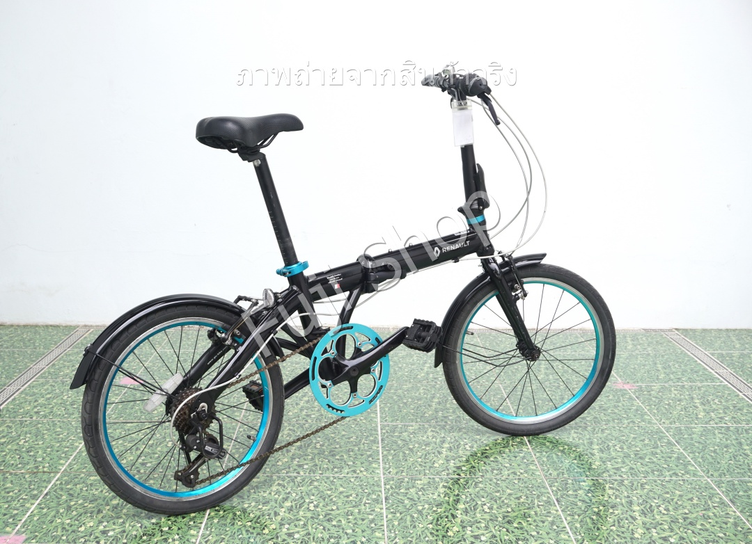 จักรยานพับได้ญี่ปุ่น - ล้อ 20 นิ้ว - มีเกียร์ - อลูมิเนียม - Renault Light 10 - สีดำ [จักรยานมือสอง]
