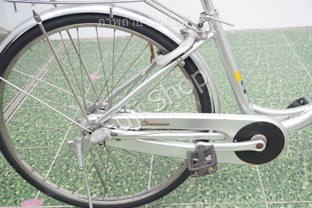 จักรยานแม่บ้านญี่ปุ่น - ล้อ 26 นิ้ว - เกียร์ดุม 3 สปีด - อลูมิเนียม - ไฟหน้าอัตโนมัติ - Bridgestone - สีเงิน [จักรยานมือสอง]