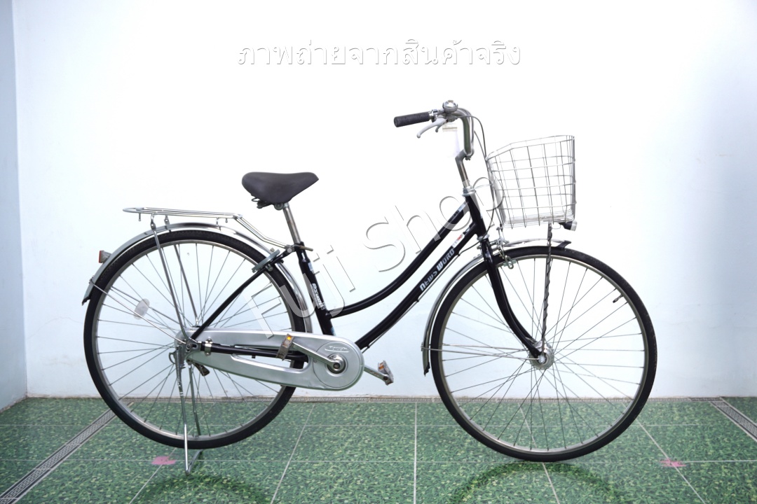 จักรยานแม่บ้านญี่ปุ่น - ล้อ 27 นิ้ว - ไม่มีเกียร์ - ไฟหน้าอัตโนมัติ - สีดำ [จักรยานมือสอง]