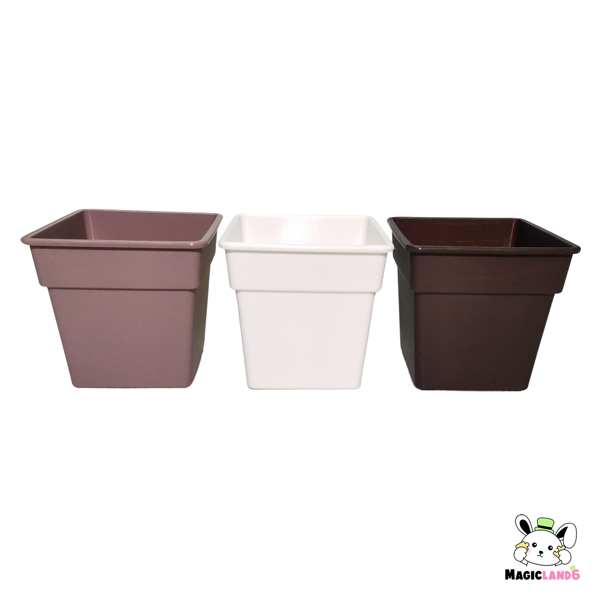 Plant Pot Cactus กระถางต้นกระบองเพชร ดระถางเหลี่ยมจิ๋ว ที่ปลูกแคคตัส ขนาด 3.25 นิ้ว สีขาว ดำ น้ำตาล