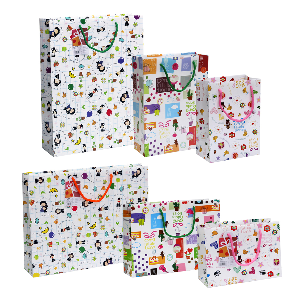 Shopping Bag with rope handle Congratulation Pattern