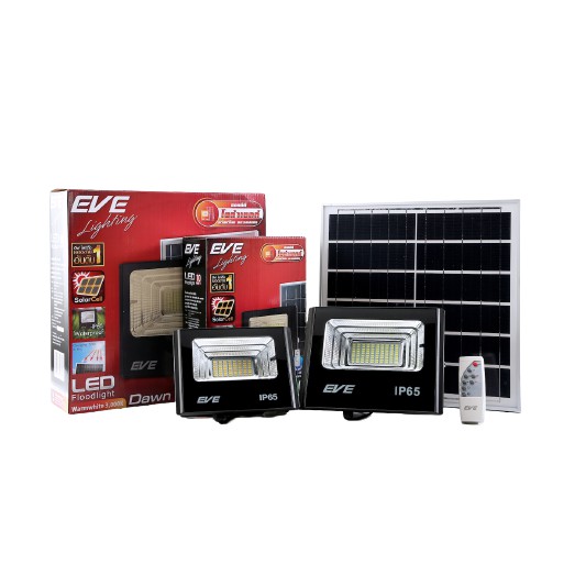 EVE LED โคมโซล่าเซลล์ | 10,40,60,100W | Solar Cell Flood Light ปิด-เปิด หรี่แสงได้